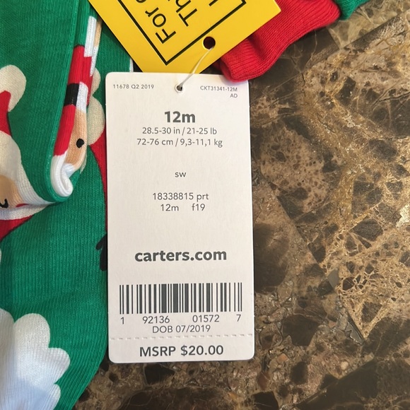 NWT 12M-Carters Christmas Pajamas-matching family - Picture 2 of 3
